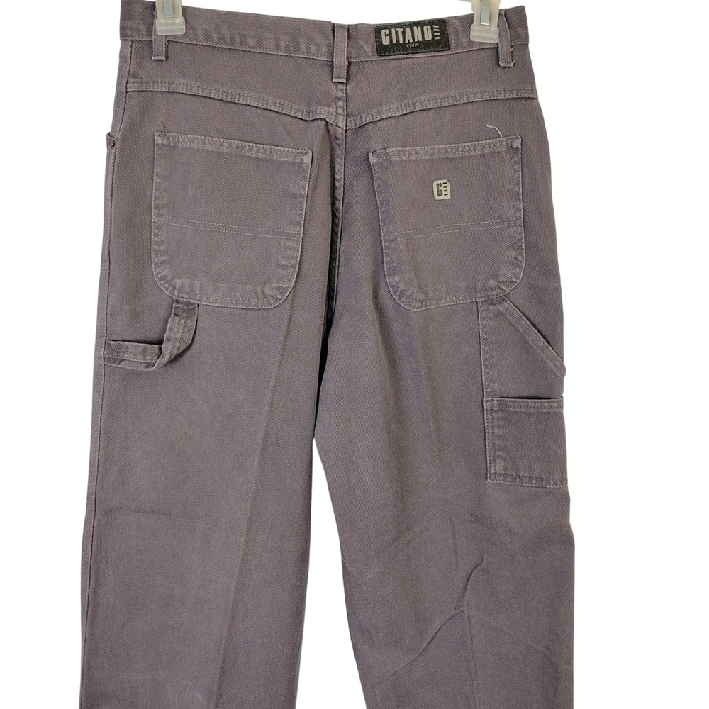 Vintage Gitano Jeans Carpenter Pants Purple‎ Mauve Pleated 14 Average 28x30.5
